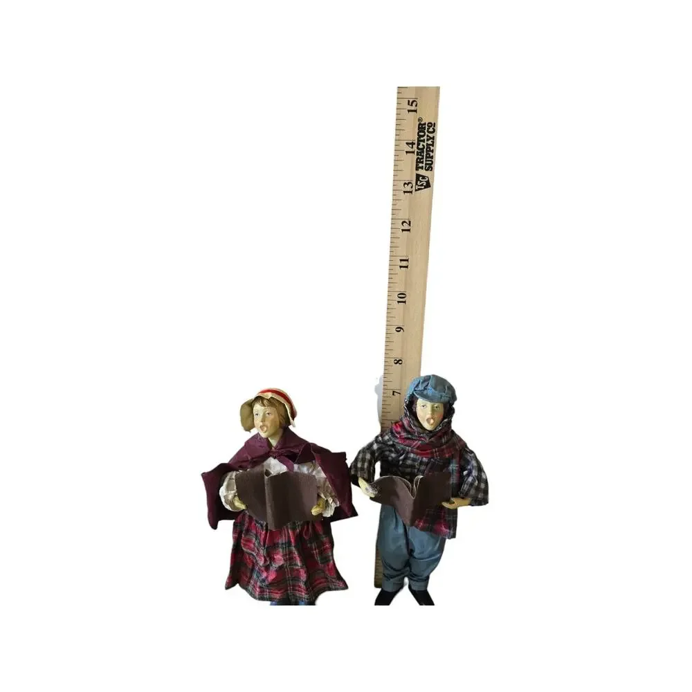 Vintage Paper Mache Christmas Carolers See Desc.